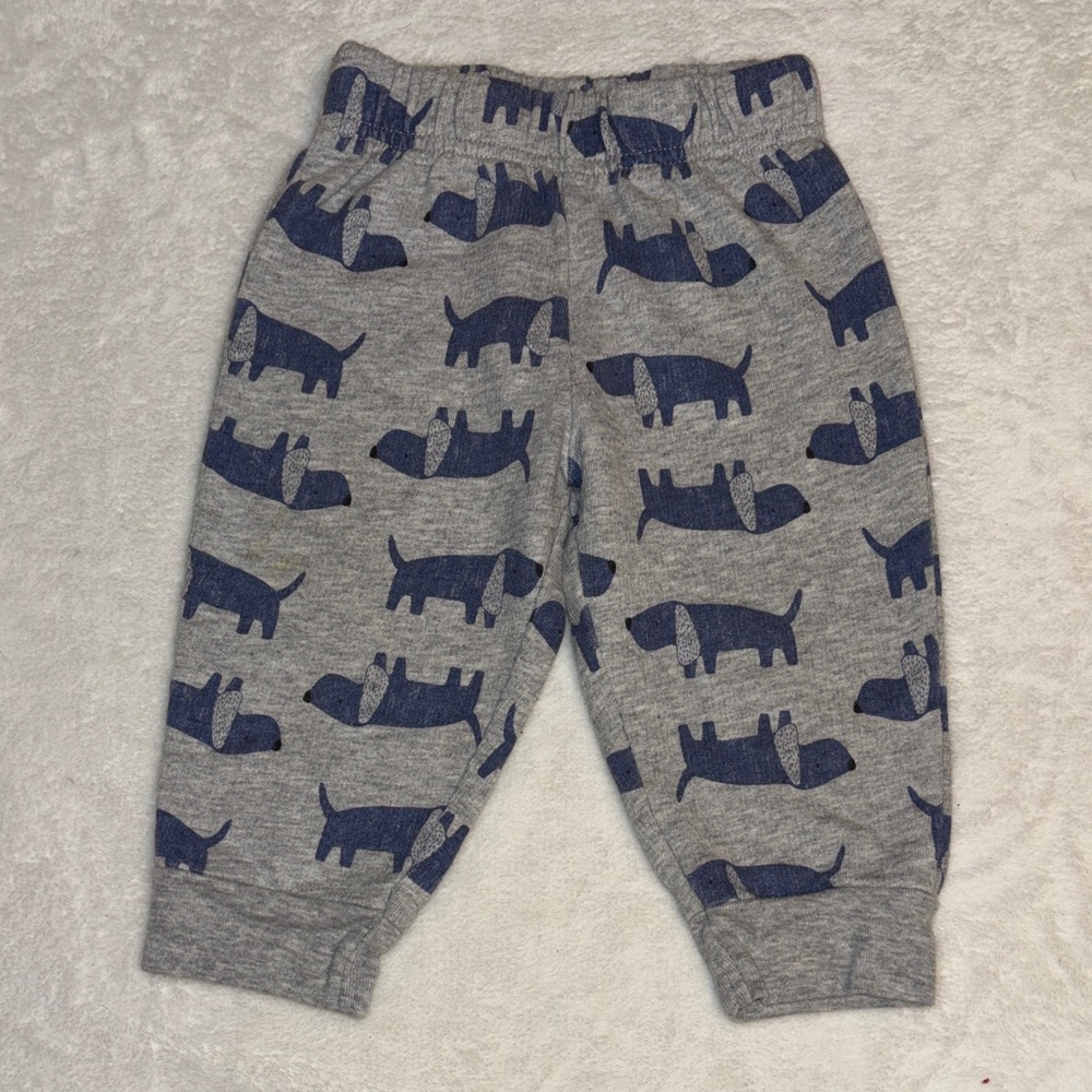 (3 for $10) carters Gray Kids Sweatpants with Navy Dog Print